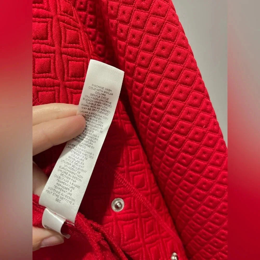 Chico’s quilted red buttoned blazer Size 0 XS - Picture 9 of 9